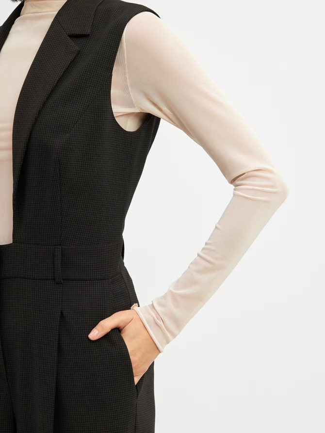 Комбинезон OD-915-1 в черно-коричневую клетку