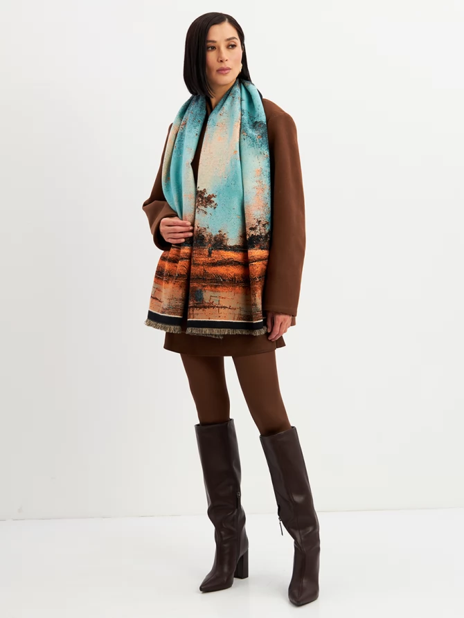 Палантин с художественным принтом