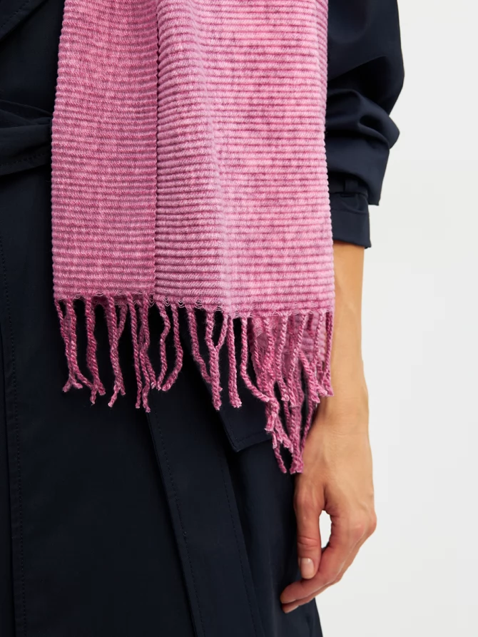 Палантин женский двусторонний меланжевый нежно-розовый