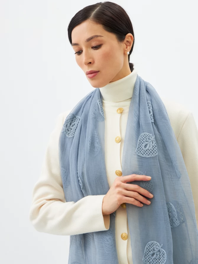 Палантин женский с вышивкой Арт-Деко BB-1351-1