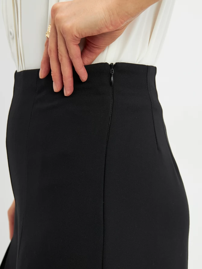 Брюки со вставкой из шифона OD-994-1 черный