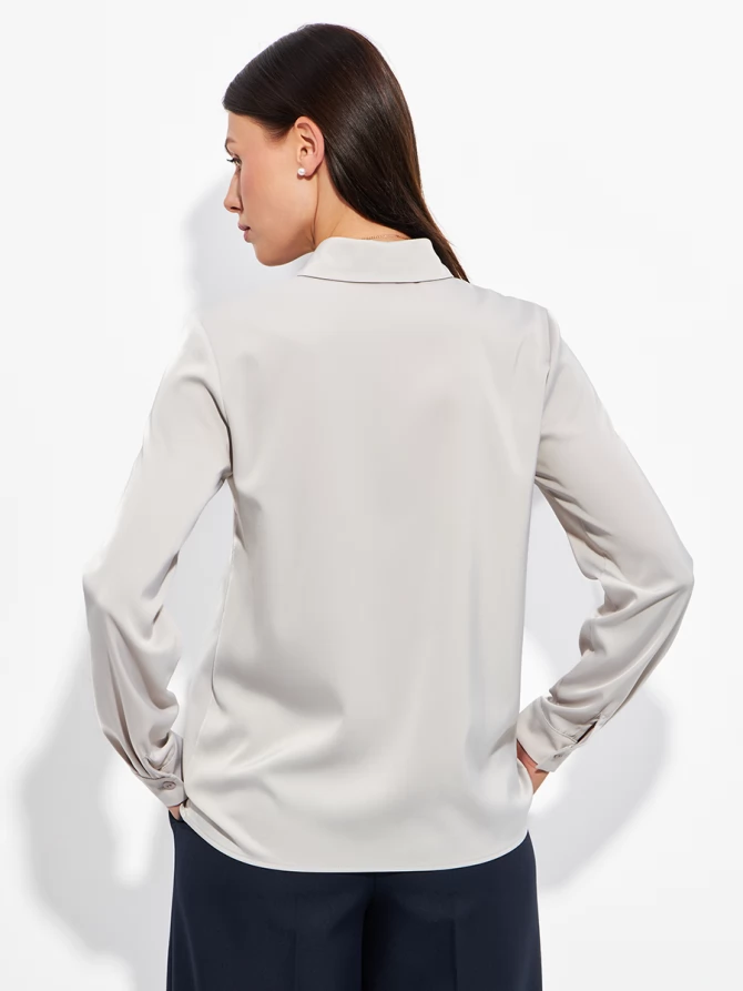 Блузка с галстуком  OD-881-8 серо-коричневый