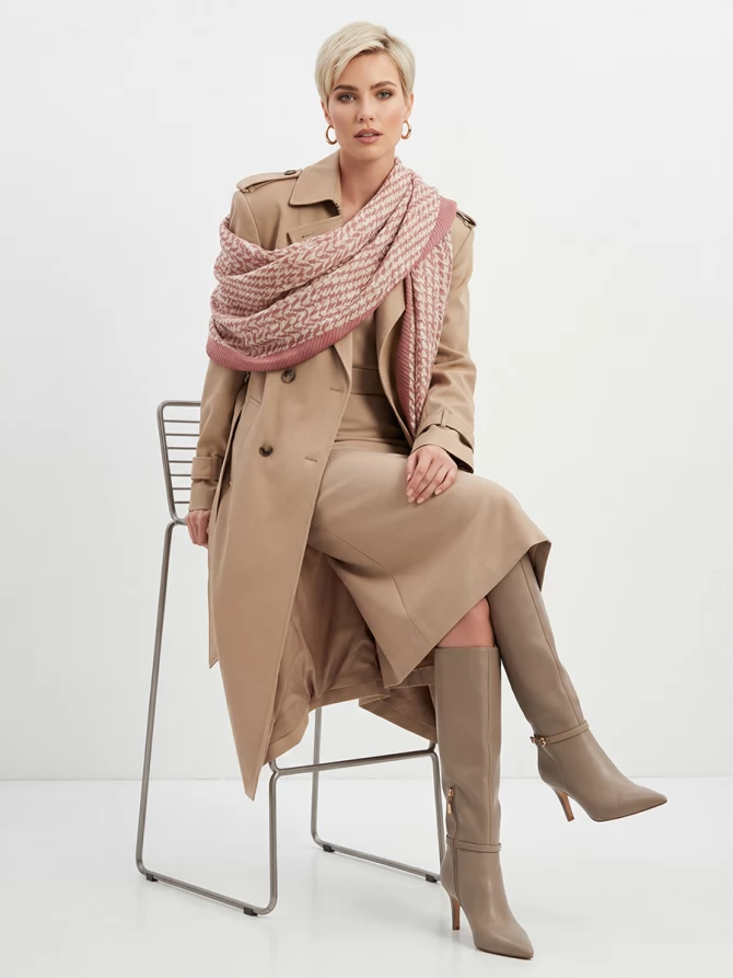 Палантин женский GR-105-1 с геометрическим узором