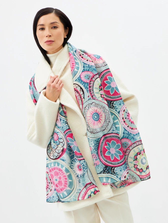 Палантин женский двусторонний с принтом арт-деко