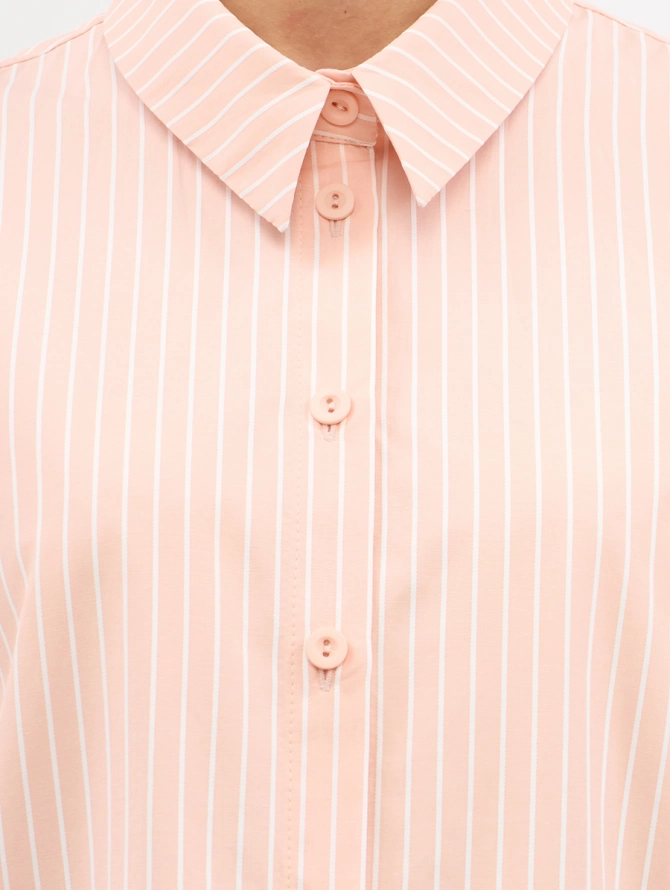 Рубашка в полоску с галстуком, персик OD-918-3